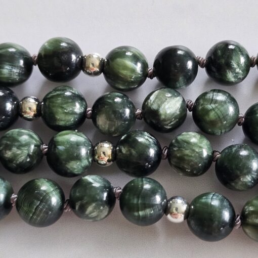 Seraphinit-Mala (1) mit Seraphinit-Anhänger (Oval) und Armband  – Bild 15