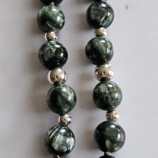 Seraphinit-Mala (2) mit Seraphinit-Anhänger (Oval) – Bild 15