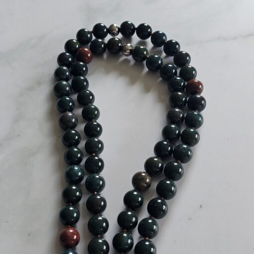 Heliotrop-Mala mit Heliotrop-Anhänger (Freiform) und Armband – Bild 12