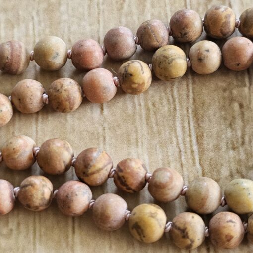 Jaspis (naturfarben und matt) -Mala (2) mit rundem „Outback-Jaspis"-Anhänger – Bild 15