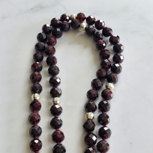 Granat (facettiert) -Mala mit Granat-Anhänger (Freiform) und 2 Armbändern – Bild 13