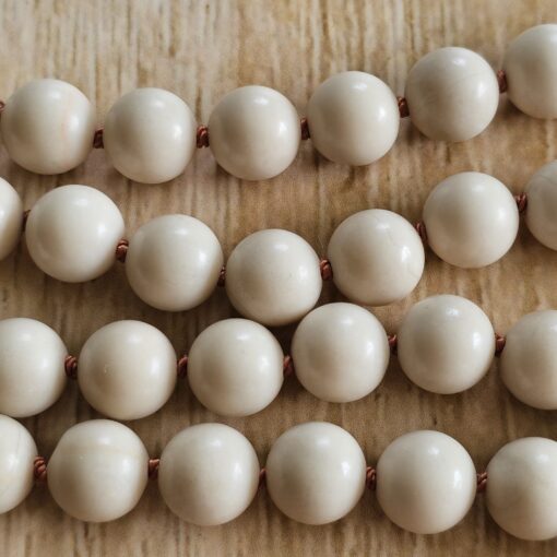 Jaspis („Elfenbein-Jaspis“) -Kupfer-Mala mit Printstone-Donut und Armband – Bild 16