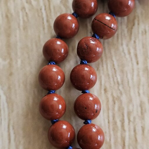 Dumortierit-Jaspis (rot) -Mala (1) mit Dumortierit-Donut – Bild 16