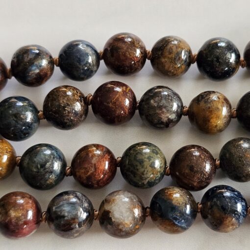 Pietersit-Mala (1) mit Pietersit-Anhänger (Freiform) und Armband – Bild 16