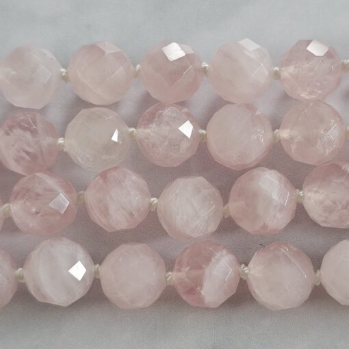 Rosenquarz (facettiert) -Mala mit Rosenquarz-Herz und Armband – Bild 16