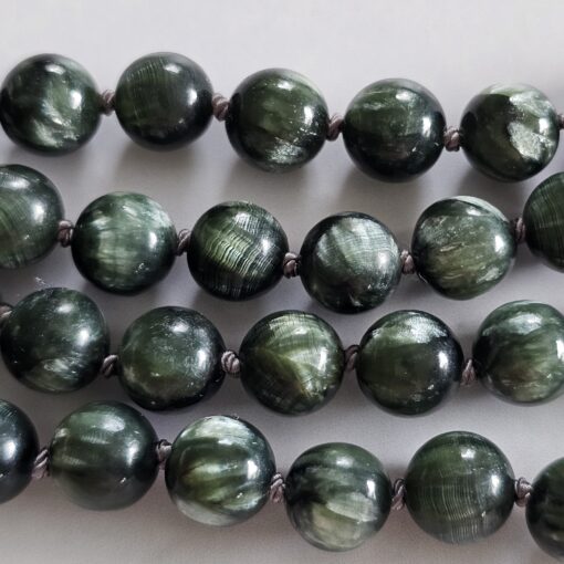 Seraphinit-Mala (1) mit Seraphinit-Anhänger (Oval) und Armband  – Bild 16