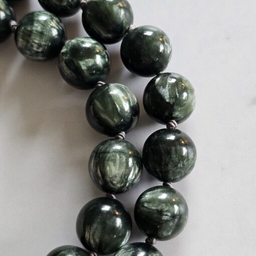 Seraphinit-Mala (2) mit Seraphinit-Anhänger (Oval) – Bild 16