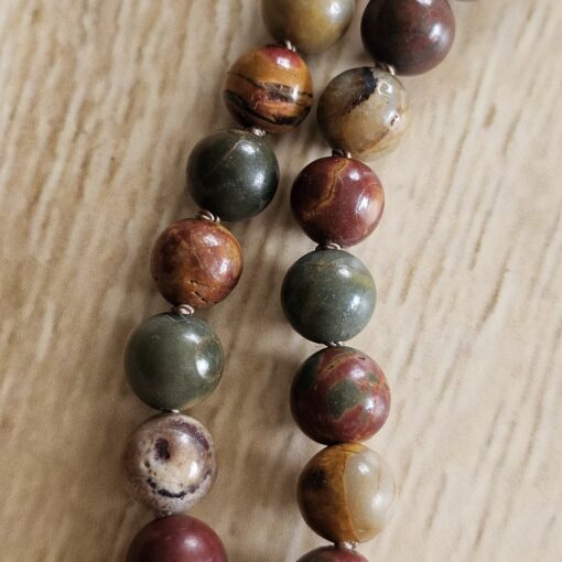 Jaspis („Picasso-Jaspis“) -Mala (1) mit „Picasso-Jaspis“-Anhänger und Armband – Bild 16
