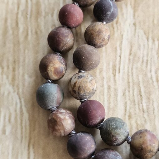 Jaspis („Picasso-Jaspis“, matt) -Mala mit „Picasso-Jaspis“-Anhänger (Oval) – Bild 16