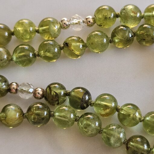 Peridot-Bergkristall (facettiert) -Mala mit Chakra-Anhänger aus 925 Silber und Armband – Bild 16