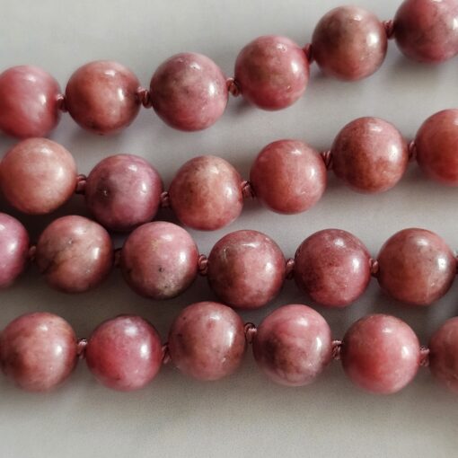 Thulit-Rosenquarz-Mala mit Thulit-Anhänger (Oval) und Armband – Bild 16