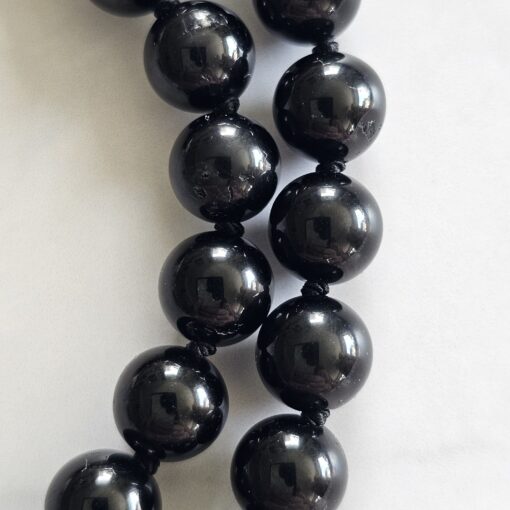 Turmalin (schwarz) -Chakra-Mala (1) mit rotem Jaspis-Donut – Bild 16