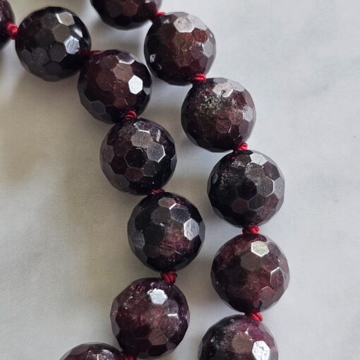 Granat (facettiert) -Rauchquarz (facettiert) -Rosenquarz (facettiert) -Mala (2) mit Edelstahl-Anhänger (Engelsflügel) und Armband – Bild 16