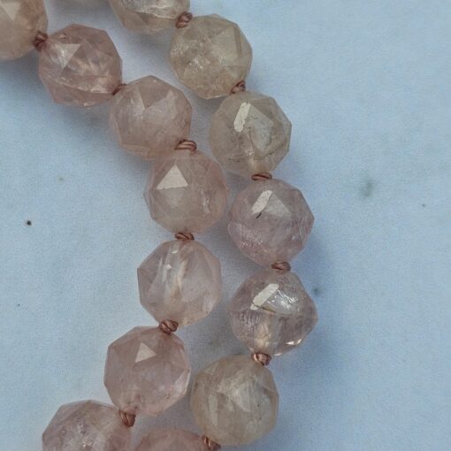 Morganit (Beryll, facettiert) -Mala mit 925 Silberquaste und Armband – Bild 17