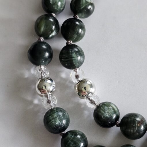 Seraphinit-Mala (1) mit Seraphinit-Anhänger (Oval) und Armband  – Bild 17