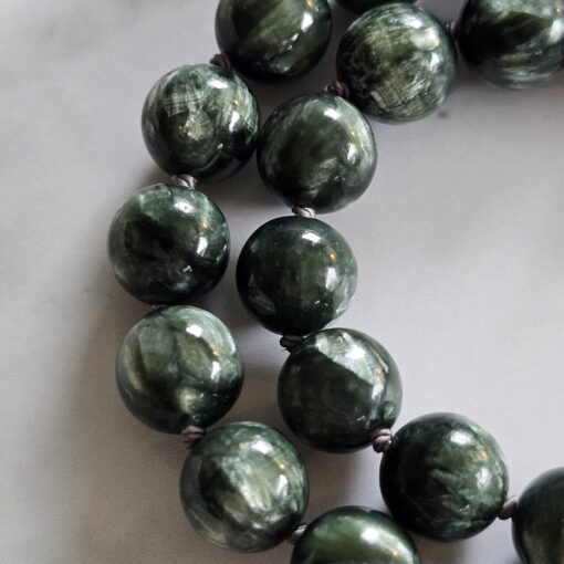 Seraphinit-Mala (2) mit Seraphinit-Anhänger (Oval) – Bild 17