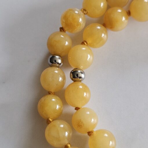 Jade (gelb) -Bergkristall-Mala mit gelbem Jade-Donut – Bild 17