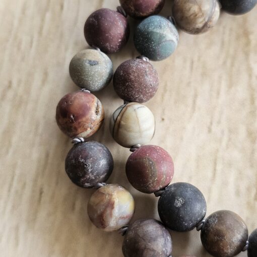 Jaspis („Picasso-Jaspis“, matt) -Mala mit „Picasso-Jaspis“-Anhänger (Oval) – Bild 17