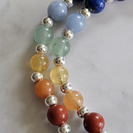 Turmalin (schwarz) -Chakra-Mala (1) mit rotem Jaspis-Donut – Bild 17