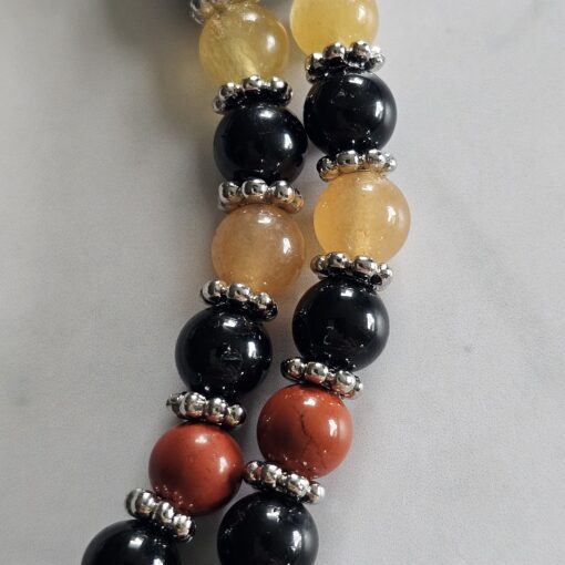 Turmalin (schwarz) -Chakra-Mala (2) mit grünem Aventurinquarz-Donut – Bild 17