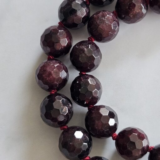 Granat (facettiert) -Rauchquarz (facettiert) -Rosenquarz (facettiert) -Mala (1) mit Granat-Anhänger (Oval) und Armband – Bild 17
