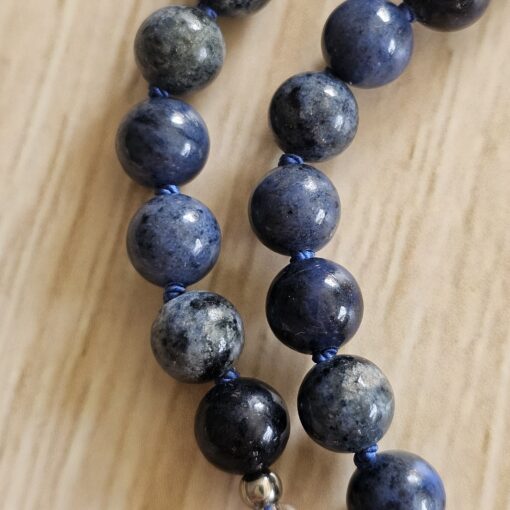Dumortierit-Bergkristall-Mala mit Dumortierit-Donut – Bild 18