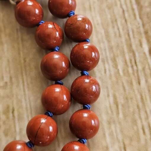 Dumortierit-Jaspis (rot) -Mala (1) mit Dumortierit-Donut – Bild 18