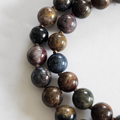 Pietersit-Mala (1) mit Pietersit-Anhänger (Freiform) und Armband – Bild 18