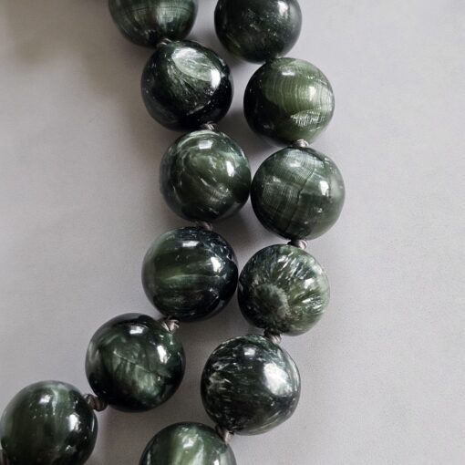 Seraphinit-Bergkristall-Mala mit Seraphinit-Anhänger (Oval) und Armband – Bild 18