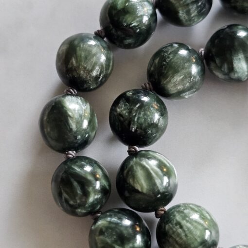 Seraphinit-Mala (2) mit Seraphinit-Anhänger (Oval) – Bild 18