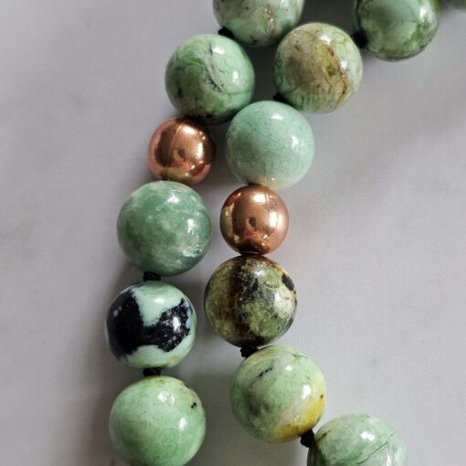 Variscit-Kupfer-Mala mit Variscit-Donut und Armband – Bild 18