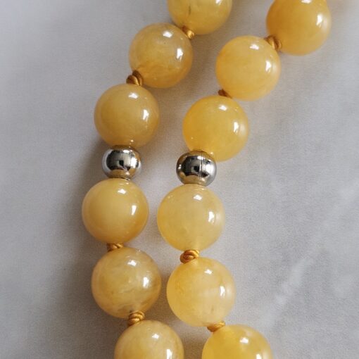 Jade (gelb) -Bergkristall-Mala mit gelbem Jade-Donut – Bild 18