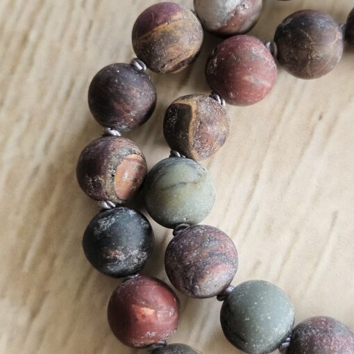 Jaspis („Picasso-Jaspis“, matt) -Mala mit „Picasso-Jaspis“-Anhänger (Oval) – Bild 18