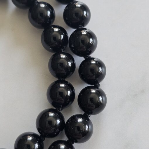Bergkristall-Rosenquarz-Turmalin (schwarz) -Mala mit Seidenquaste – Bild 18