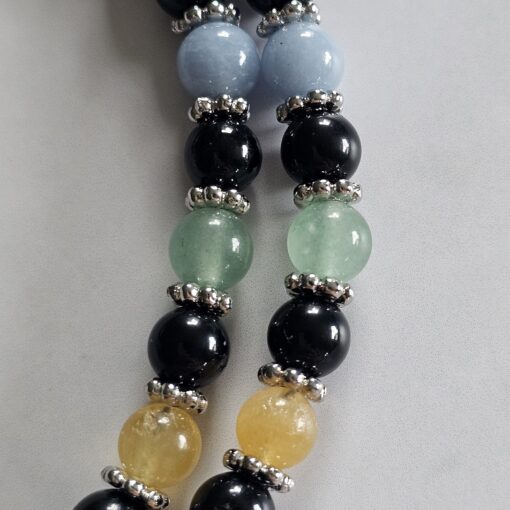 Turmalin (schwarz) -Chakra-Mala (2) mit grünem Aventurinquarz-Donut – Bild 18