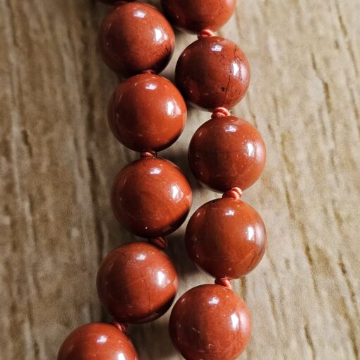 Dumortierit-Jaspis (rot) -Mala (2) mit rotem Jaspis-Anhänger (Freiform) – Bild 18