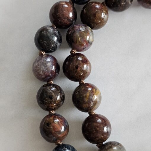 Pietersit-Mala (1) mit Pietersit-Anhänger (Freiform) und Armband – Bild 19