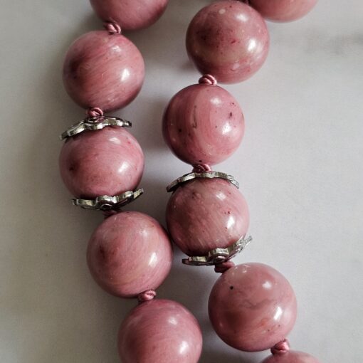 Rhodonit-Mala mit Rhodonit-Donut und Armband – Bild 19