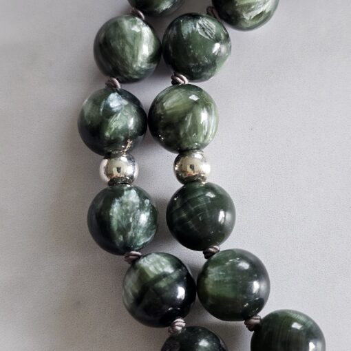 Seraphinit-Mala (1) mit Seraphinit-Anhänger (Oval) und Armband  – Bild 19