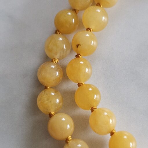 Jade (gelb) -Bergkristall-Mala mit gelbem Jade-Donut – Bild 19