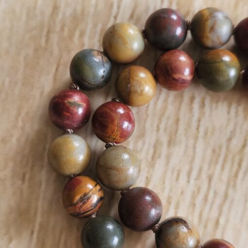 Jaspis („Picasso-Jaspis“) -Mala (1) mit „Picasso-Jaspis“-Anhänger und Armband – Bild 19