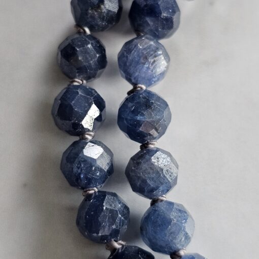 Saphir (blau und facettiert) -Bergkristall (facettiert) -Mala (1) mit 925  Silberquaste – Bild 19