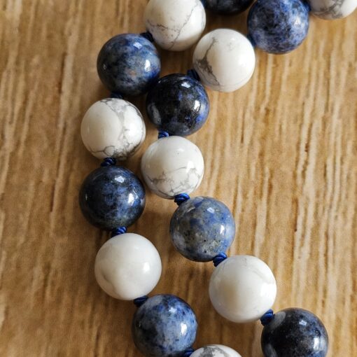 Dumortierit-Magnesit-Mala (1) mit Dumortierit-Donut und Armband – Bild 19