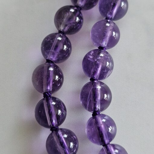 Amethyst-Granat-Mala mit Amethyst-Anhänger (Freiform): – Bild 19