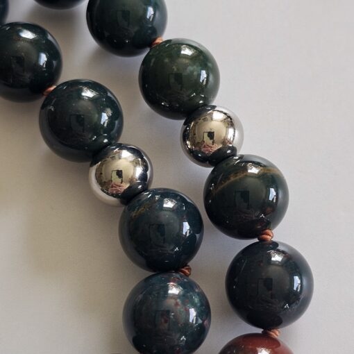 Heliotrop-Mala mit Heliotrop-Anhänger (Freiform) und Armband – Bild 17