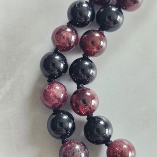 Granat-Turmalin (schwarz) -Mala mit Edelstahl-Anhänger (Engel mit Herz) – Bild 20