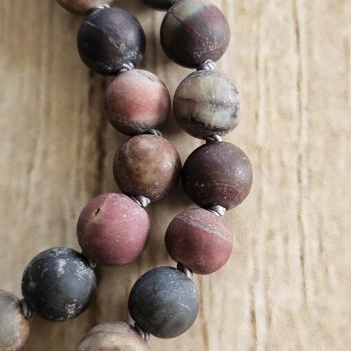 Jaspis („Picasso-Jaspis“, matt) -Mala mit „Picasso-Jaspis“-Anhänger (Oval) – Bild 20