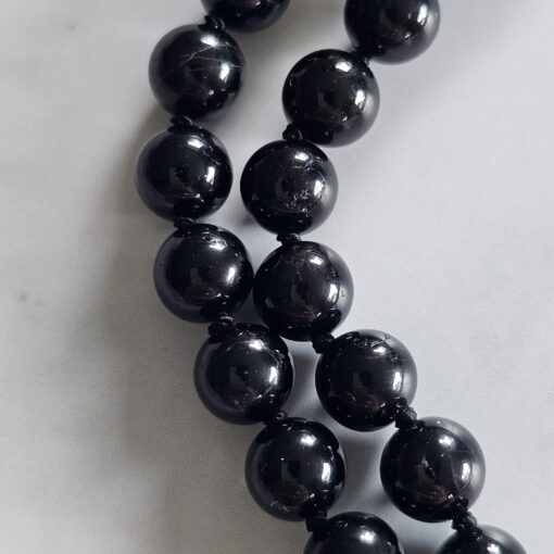 Turmalin (schwarz) -Chakra-Mala (2) mit grünem Aventurinquarz-Donut – Bild 20
