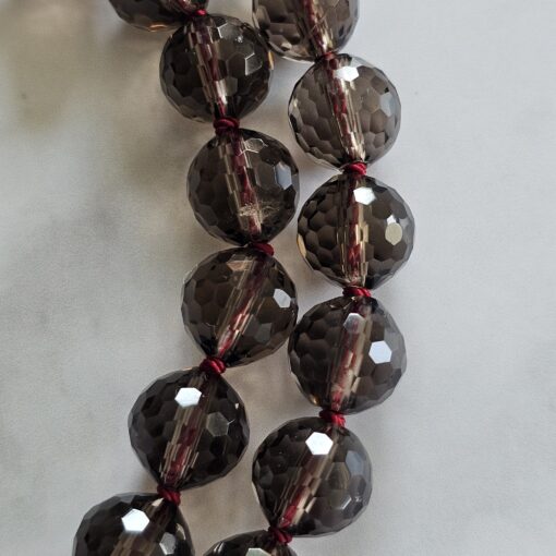 Granat (facettiert) -Rauchquarz (facettiert) -Rosenquarz (facettiert) -Mala (2) mit Edelstahl-Anhänger (Engelsflügel) und Armband – Bild 20