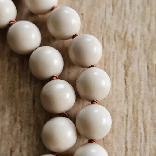 Jaspis („Elfenbein-Jaspis“) -Kupfer-Mala mit Printstone-Donut und Armband – Bild 20
